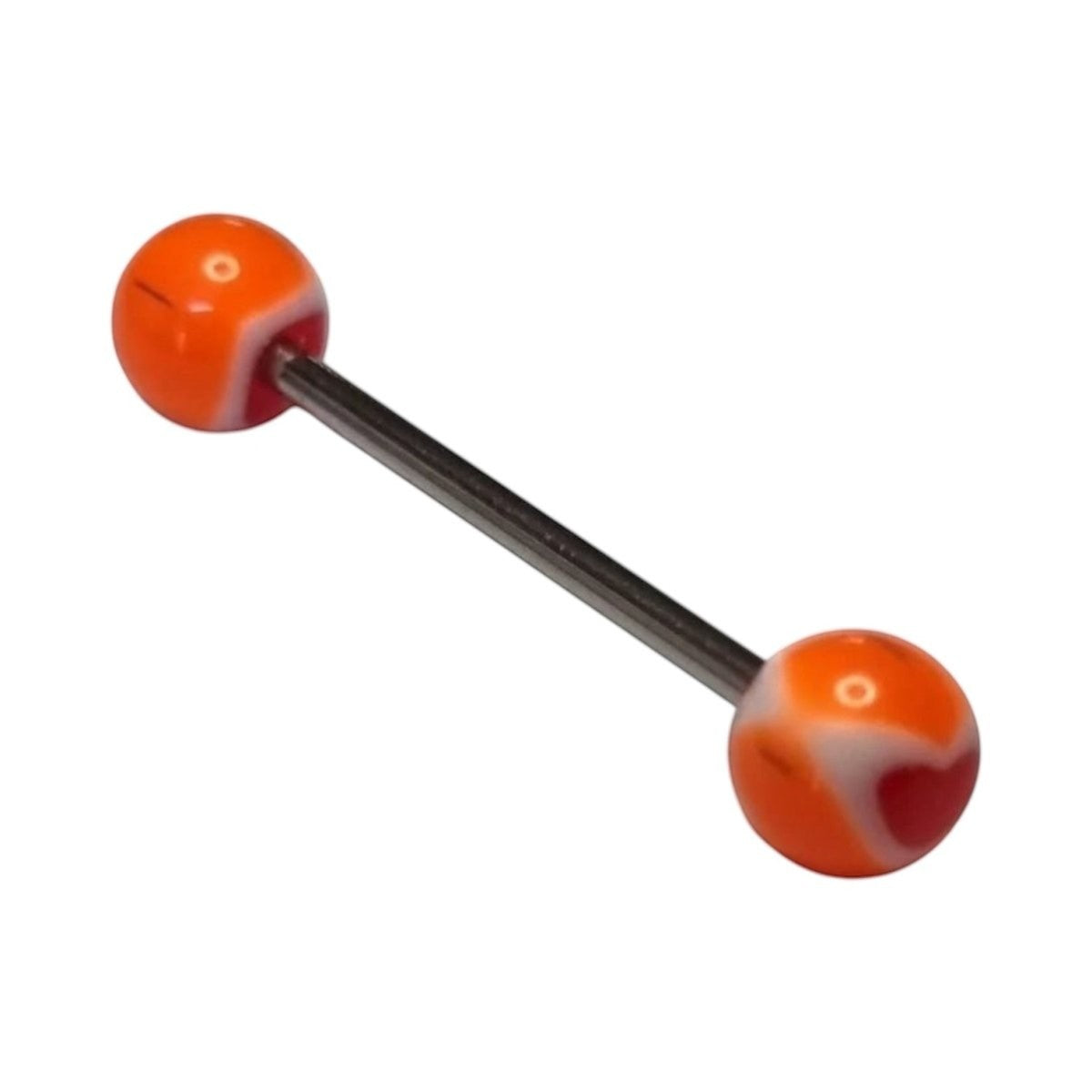 Driekleurig Acryl Hartje Tongpiercing -