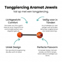 Driekleurig Acryl Hartje Tongpiercing -