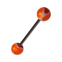 Driekleurig Acryl Hartje Tongpiercing -