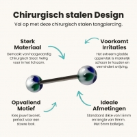 Kleurrijk Acryl Hartje Tongpiercing -