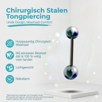 Kleurrijk Acryl Hartje Tongpiercing -