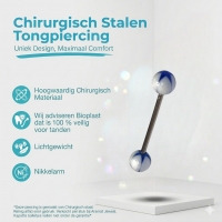 Stalen tongpiercing ster -