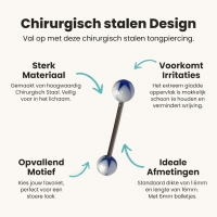 Stalen tongpiercing ster -