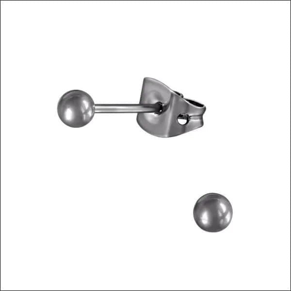 925 Zilveren Bolletjes Oorbellen - Ronde Oorstekers Titanium - 5mm -