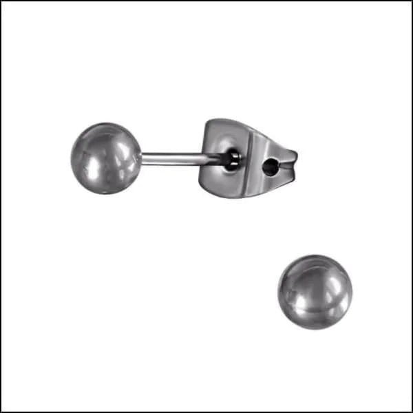 925 Zilveren Bolletjes Oorbellen - Ronde Oorstekers Titanium - 5mm -