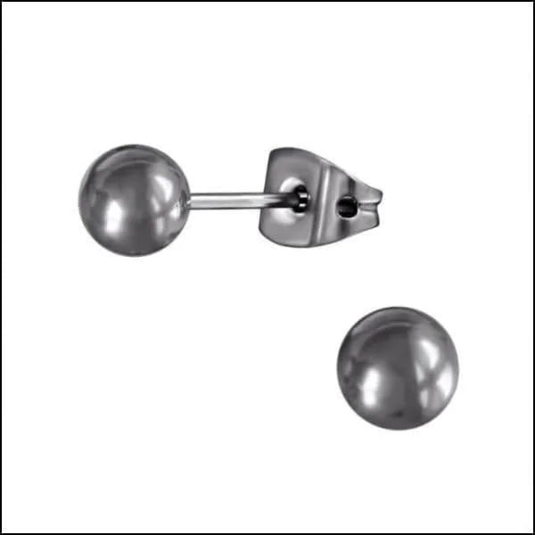 925 Zilveren Bolletjes Oorbellen - Ronde Oorstekers Titanium - 5mm -
