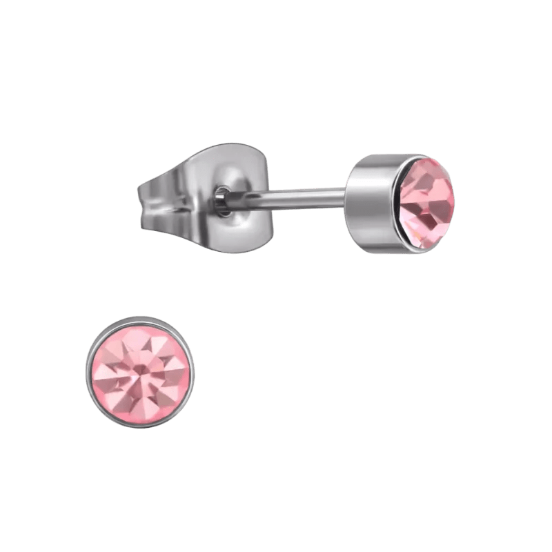 RVS Zweerknopjes Roze Zirkonia 3mm - Mini Oorstekers -
