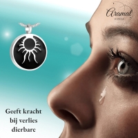 Ronde Ashanger Tribal Design &acirc;&euro;&ldquo; Staal & Emaille Gedenksieraad - Unisex