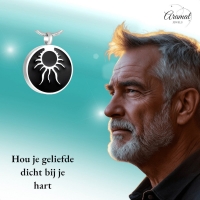 Ronde Ashanger Tribal Design &acirc;&euro;&ldquo; Staal & Emaille Gedenksieraad - Unisex