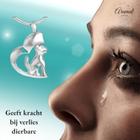 Stalen Ashanger Hond Zilverkleurig &acirc;&euro;&ldquo; 30x20mm Gedenksieraad - Unisex