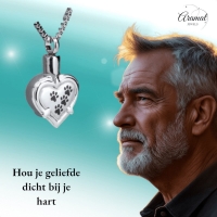 Ashanger Hart Pootafdrukken &acirc;&euro;&ldquo; Troost & Herinnering Gedenksieraad Huisdier - U
