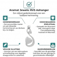 Stalen Ashanger Sierlijk Hart &acirc;&euro;&ldquo; Zilverkleurig - Heren