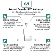 Stalen Ashanger Rechthoek met Klein Hartje - Heren