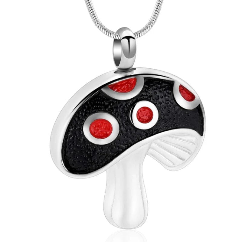 Stalen as-hanger paddenstoel rood emaille 31mm - Unisex