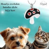 Stalen as-hanger paddenstoel rood emaille 31mm - Unisex