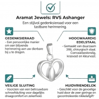 Zilverkleurige Stalen Ashanger Hartje - Heren