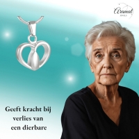 Zilverkleurige Stalen Ashanger Hartje - Heren