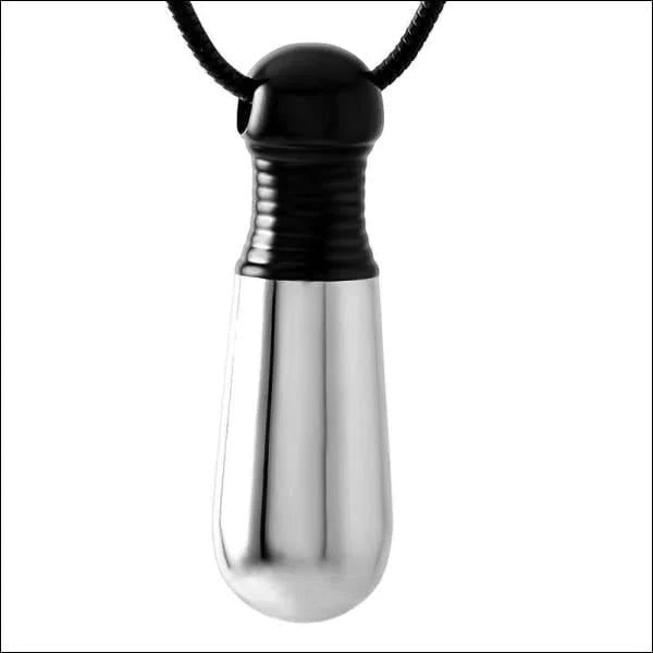Bicolor Stalen Ashanger Buis Zilver & Zwart &acirc;&euro;&ldquo; 38mm Gedenksieraad - Unisex