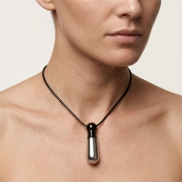 Bicolor Stalen Ashanger Buis Zilver & Zwart &acirc;&euro;&ldquo; 38mm Gedenksieraad - Unisex