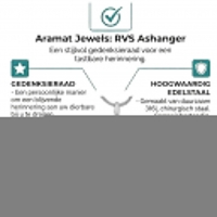 Stalen Ashanger Staaf met Zirkonia &acirc;&euro;&ldquo; Sierlijk Gedenksieraad Zilver & Goud - M
