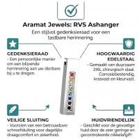Stalen Buis Crematiehanger Multi-Zirkonia &acirc;&euro;&ldquo; 34mm Zilverkleurig Gedenksieraad - Un