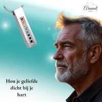 Stalen Buis Crematiehanger Multi-Zirkonia &acirc;&euro;&ldquo; 34mm Zilverkleurig Gedenksieraad - Un