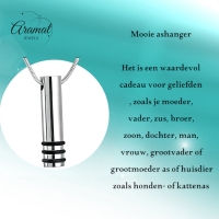 Stalen Cilinder Ashanger Zwart Gestreept &acirc;&euro;&ldquo; 38x10mm Gedenksieraad - Unisex