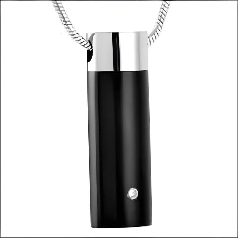 Ashanger Buis Zilver & Zwart met Zirkonia &acirc;&euro;&ldquo; RVS Gedenksieraad - Unisex