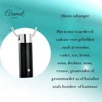 Ashanger Buis Zilver & Zwart met Zirkonia &acirc;&euro;&ldquo; RVS Gedenksieraad - Unisex