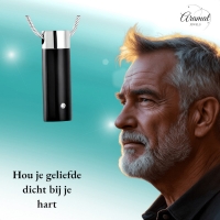 Ashanger Buis Zilver & Zwart met Zirkonia &acirc;&euro;&ldquo; RVS Gedenksieraad - Unisex