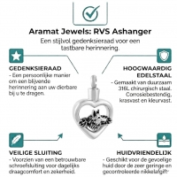 Stalen Hart Ashanger Hond met Vleugels &acirc;&euro;&ldquo; Zilverkleurig Gedenksieraad - Unisex