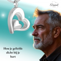 Zilverkleurig Subtiel Hartje Ashanger &acirc;&euro;&ldquo; Staal Gedenksieraad Zonder Ketting - Unis