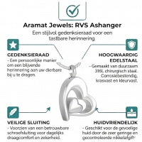 Zilverkleurig Subtiel Hartje Ashanger &acirc;&euro;&ldquo; Staal Gedenksieraad Zonder Ketting - Unis