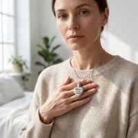 Stalen Ashanger Always in My Heart &acirc;&euro;&ldquo; Zilverkleurig Gedenksieraad Hart - Unisex