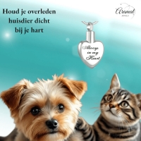 Stalen Ashanger Always in My Heart &acirc;&euro;&ldquo; Zilverkleurig Gedenksieraad Hart - Unisex