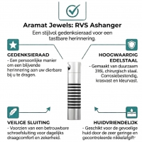 Stalen Buis Ashanger voor Man &acirc;&euro;&ldquo; Zilverkleurig Rouwsieraad Gedenksieraad - Heren