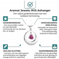 Stalen Ashanger Rond met Hart &acirc;&euro;&ldquo; Zilverkleurig Gedenksieraad - Unisex