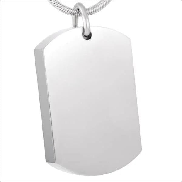 Rechthoek Ashanger Zilverkleurig RVS &acirc;&euro;&ldquo; 30x18mm Gedenksieraad - Unisex