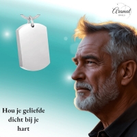 Rechthoek Ashanger Zilverkleurig RVS &acirc;&euro;&ldquo; 30x18mm Gedenksieraad - Unisex