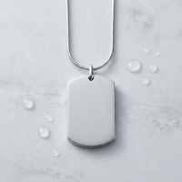 Rechthoek Ashanger Zilverkleurig RVS &acirc;&euro;&ldquo; 30x18mm Gedenksieraad - Unisex