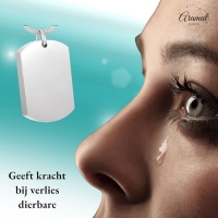 Rechthoek Ashanger Zilverkleurig RVS &acirc;&euro;&ldquo; 30x18mm Gedenksieraad - Unisex