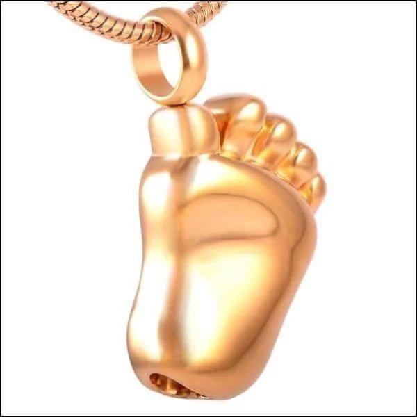 Stalen Ashanger Voetje Kind &acirc;&euro;&ldquo; Gedenksieraad Zilverkleurig Zonder Ketting - Zilver