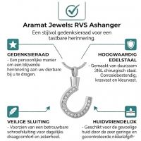 Stalen Hoefijzer Ashanger &acirc;&euro;&ldquo; Zilverkleurig Gedenksieraad Paard - Unisex
