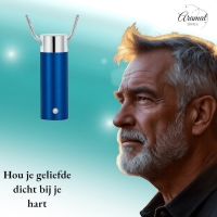 Stalen Blauwe Ashanger &acirc;&euro;&ldquo; Gedenksieraad met Betekenis Zonder Ketting - Unisex