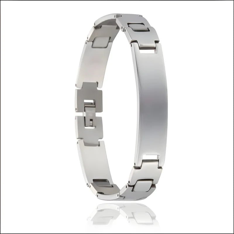 Stoere Zilveren Stalen Plaatarmband 12mm - 21cm - Heren