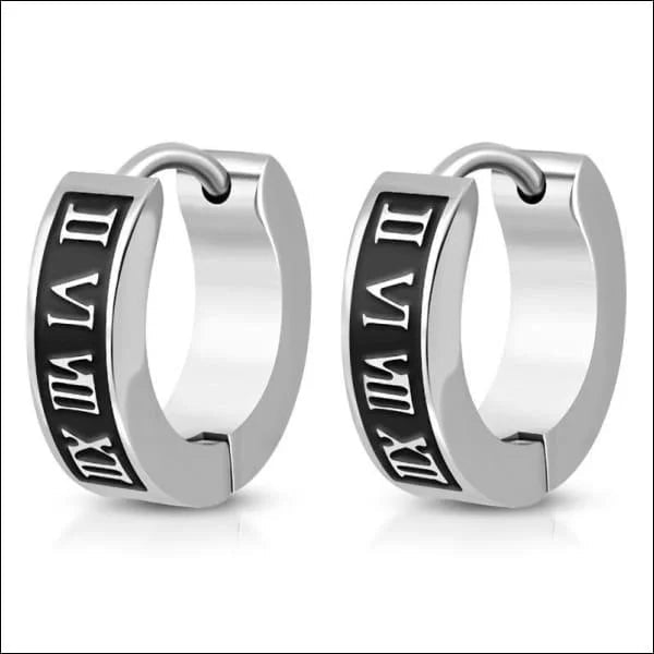 Stalen Oorringen Romeinse Cijfers 14x4mm -