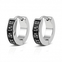 Stalen Oorringen Romeinse Cijfers 14x4mm -