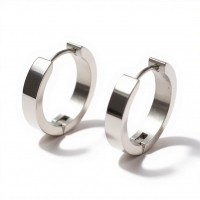 RVS Huggies Oorringen Zilverkleur 17x4mm - Dikke Hoepels Unisex -