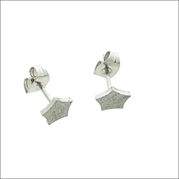 Stalen Oorbellen vijfhoek 7mm - Geometrisch Design -
