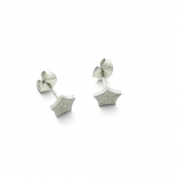 Stalen Oorbellen vijfhoek 7mm - Geometrisch Design -
